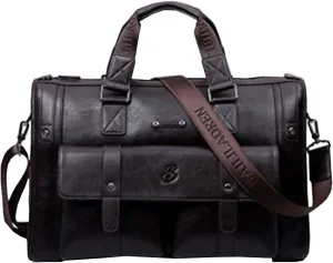 17 inch men Business bag Travel Briefcase Laptop Messenger Bags Vintage pu leather Shoulder bag