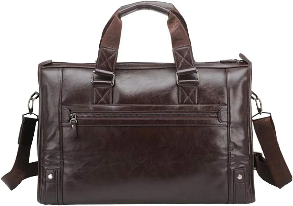 17 inch men Business bag Travel Briefcase Laptop Messenger Bags Vintage pu leather Shoulder bag