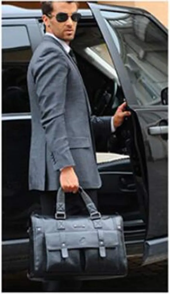 17 inch men Business bag Travel Briefcase Laptop Messenger Bags Vintage pu leather Shoulder bag