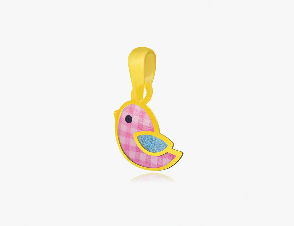 18K Gold The Proud Little Puffin Bird Pendant <br> Storybook Collection