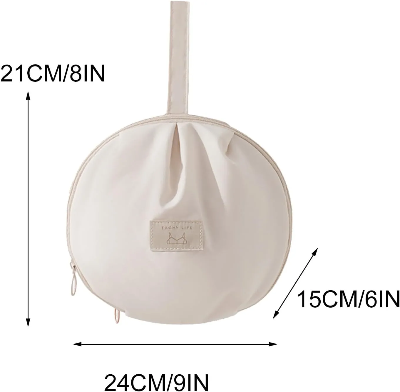 2 Underwear Garment Bag, Spherical Underwear Garment Bags for Storage, Oxford Fabric, Portable, Suitable for Small Clothes(White,24x15x21cm/9x6x8in)
