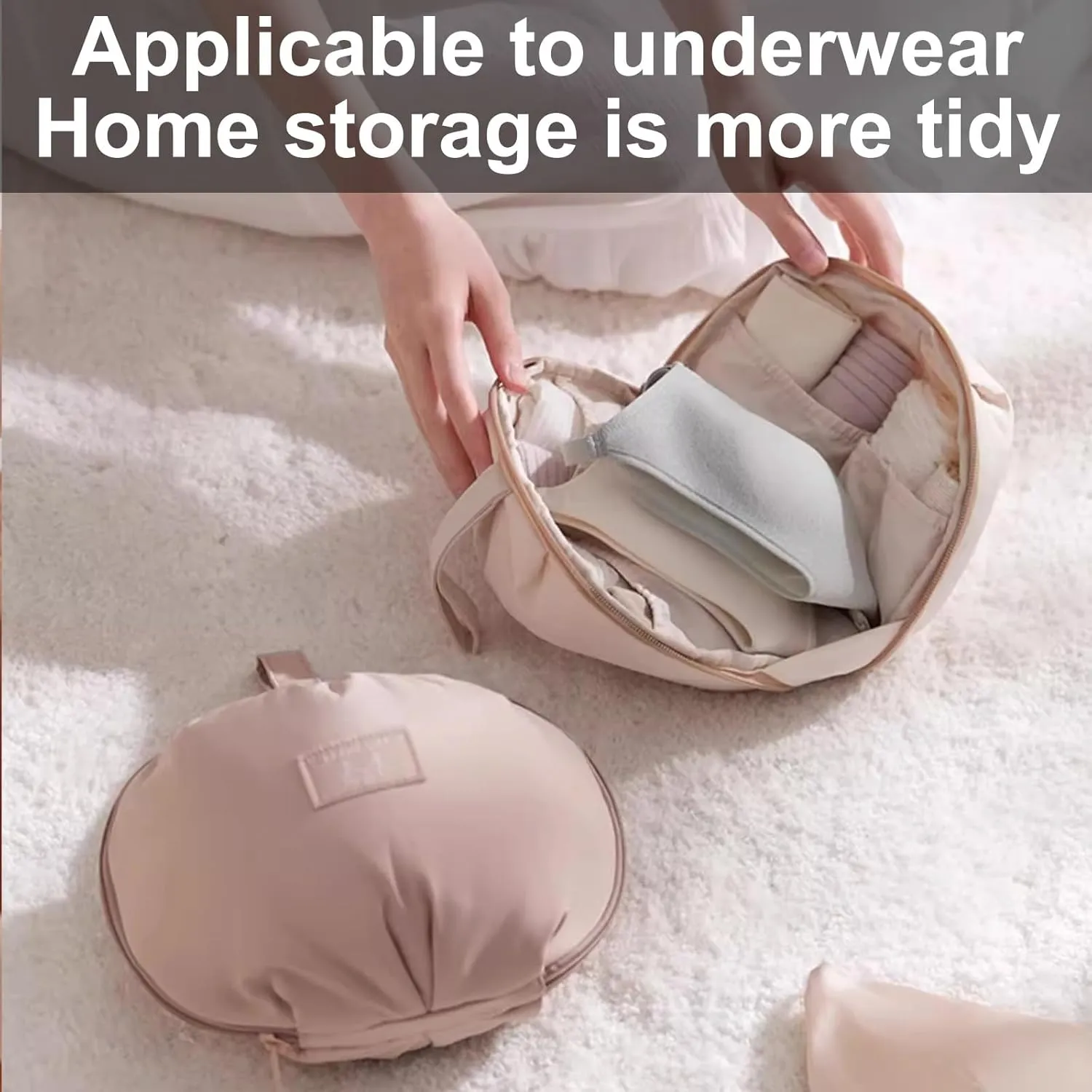 2 Underwear Garment Bag, Spherical Underwear Garment Bags for Storage, Oxford Fabric, Portable, Suitable for Small Clothes(White,24x15x21cm/9x6x8in)