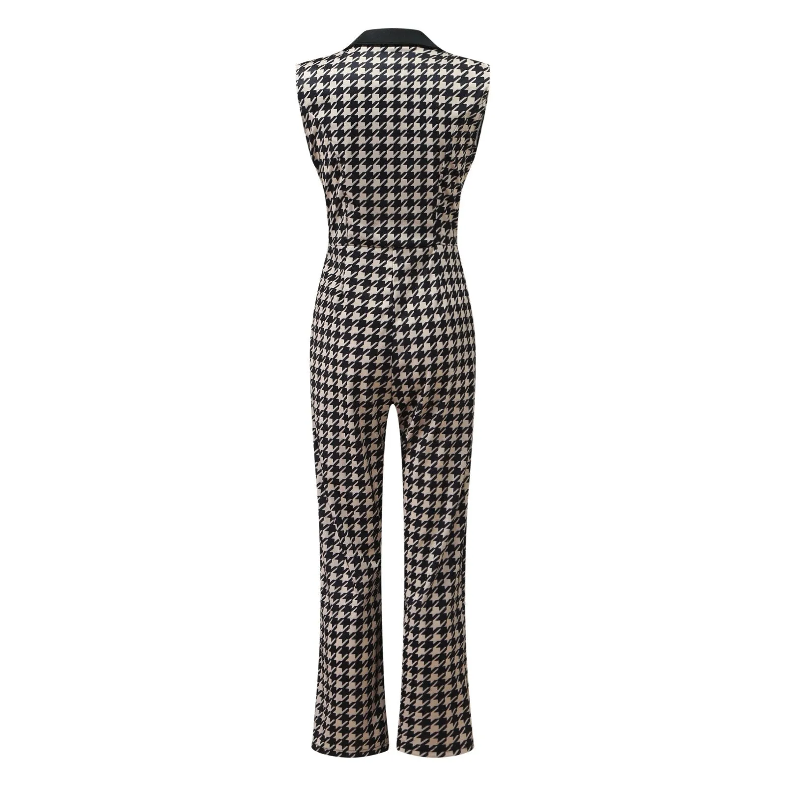 2022 Women Jumpsuit New Button V-Neck Sleeveless Professional Wear Women Slim Office Ladies Casual Wear Female Jumpsuit
