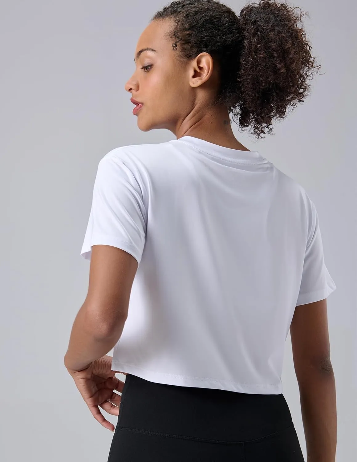 5 Pack: Women's Workout Crop Tops, Athletic Short Sleeve Gym Shirts Crew Neck Tees