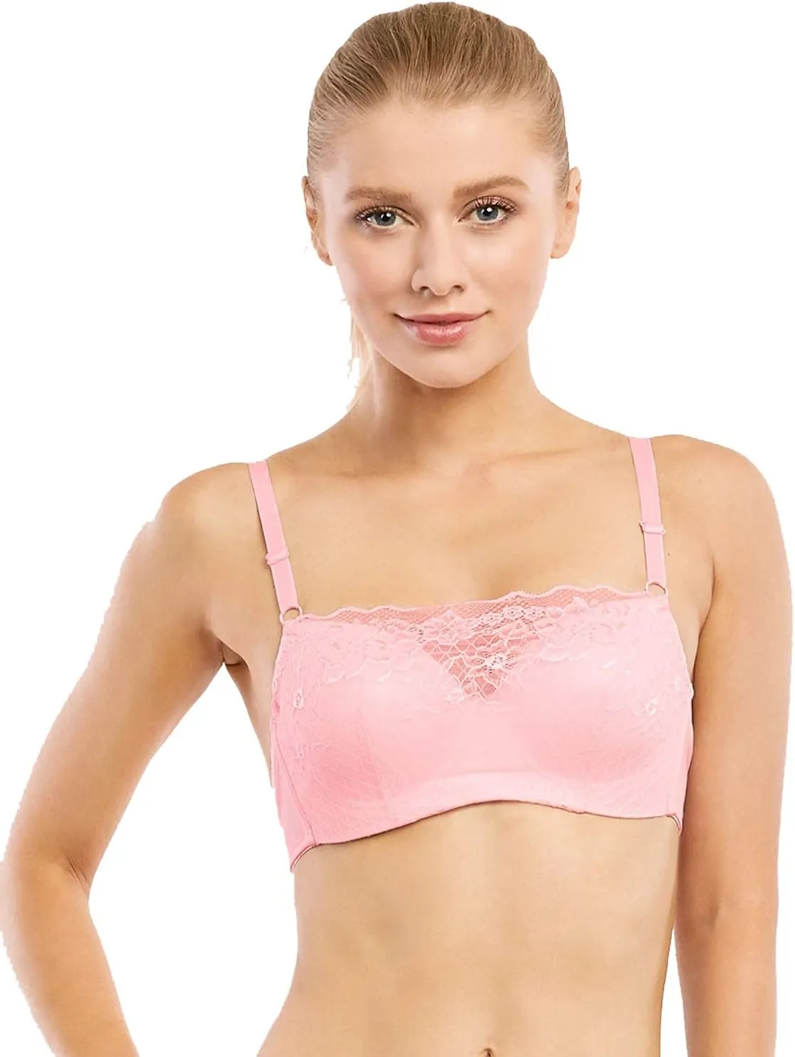 6 Pieces Lace Cover Front Camisole Top Front Lace Padded Cami Bra A/B/C/D/DD
