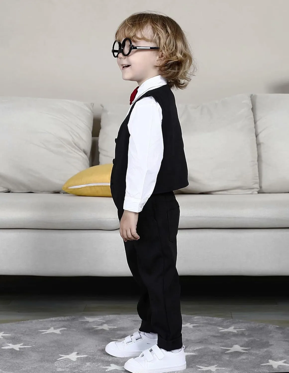 A&J DESIGN Baby Toddler Boys Gentleman Suit Set, 3pcs Outfits Shirts & Vest & Pants