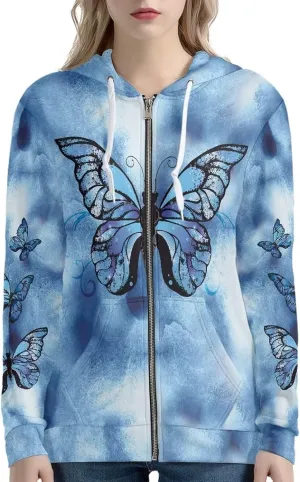 AFPANQZ Women's Casual Long Sleeve Hoodies Full Zipper Up Hoodie Sweatshirrts Thin Coat Loose Daily Wear Hoodie XS-5XL