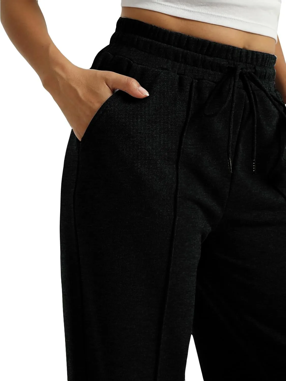 AIFARLD Wide Leg Sweatpants Women Baggy Sweat Pants Drawstring Athletic Joggers with Pockets High Waisted Loose