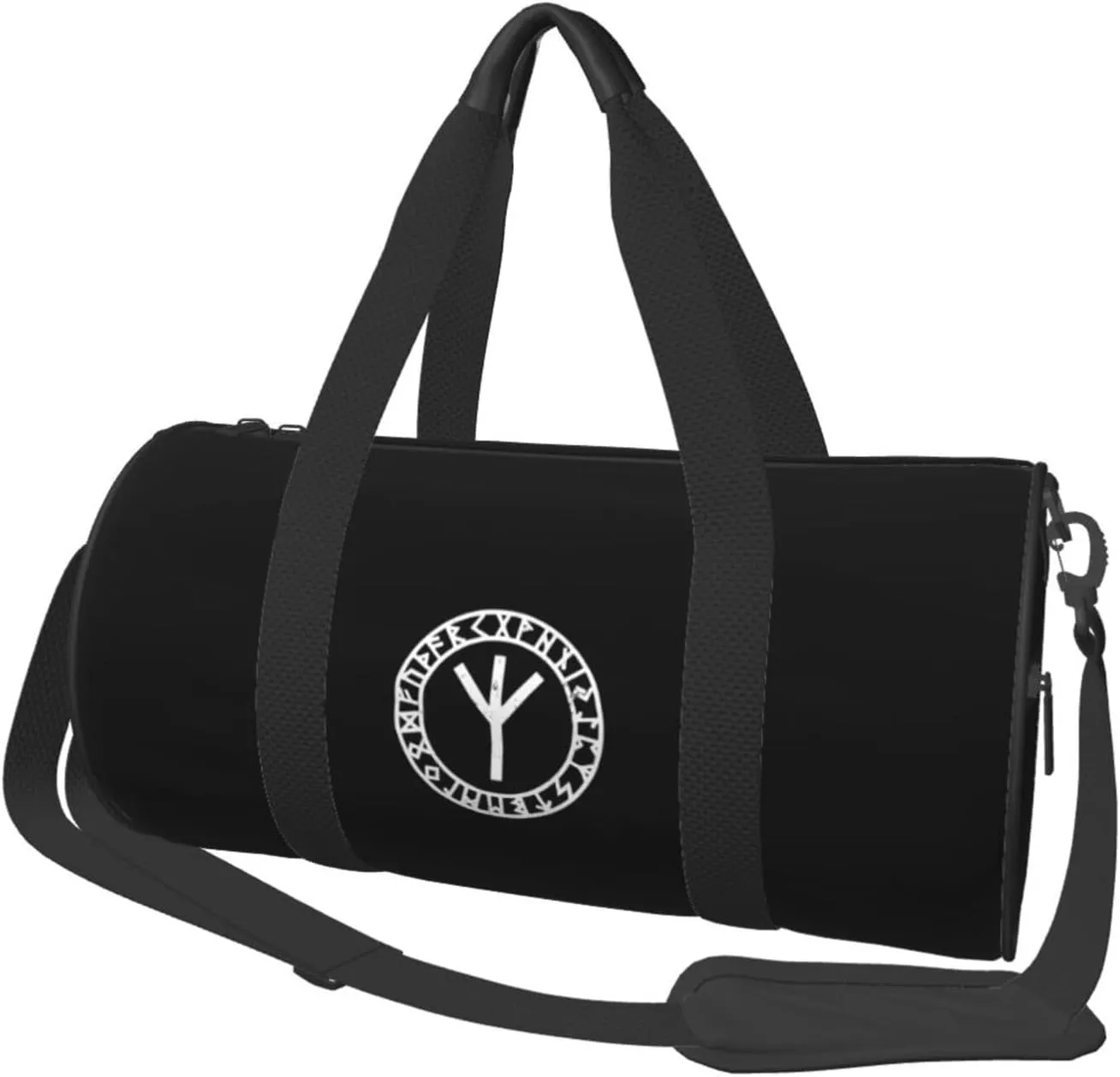 Algiz Rune Convertible Garment Bag with Shoulder Strap, Carry on Garment Duffel Bag for Men Women - Rolling Foldable for Travel Luggage Bags (Black)