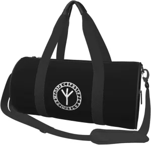 Algiz Rune Convertible Garment Bag with Shoulder Strap, Carry on Garment Duffel Bag for Men Women - Rolling Foldable for Travel Luggage Bags (Black)