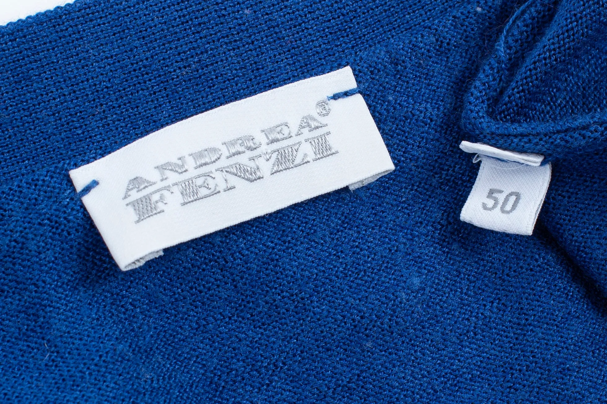 Andrea Fenzi Merino Wool & Silk Thin Knit Blue Cardigan, SIZE M