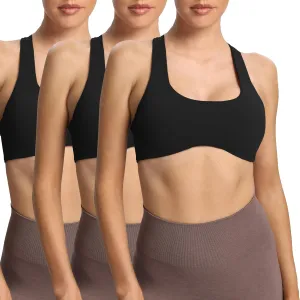 Aoxjox Women's Workout Sports Bras Fitness Backless Padded Define Sculpt Racerback Bra Yoga Crop Tank Top