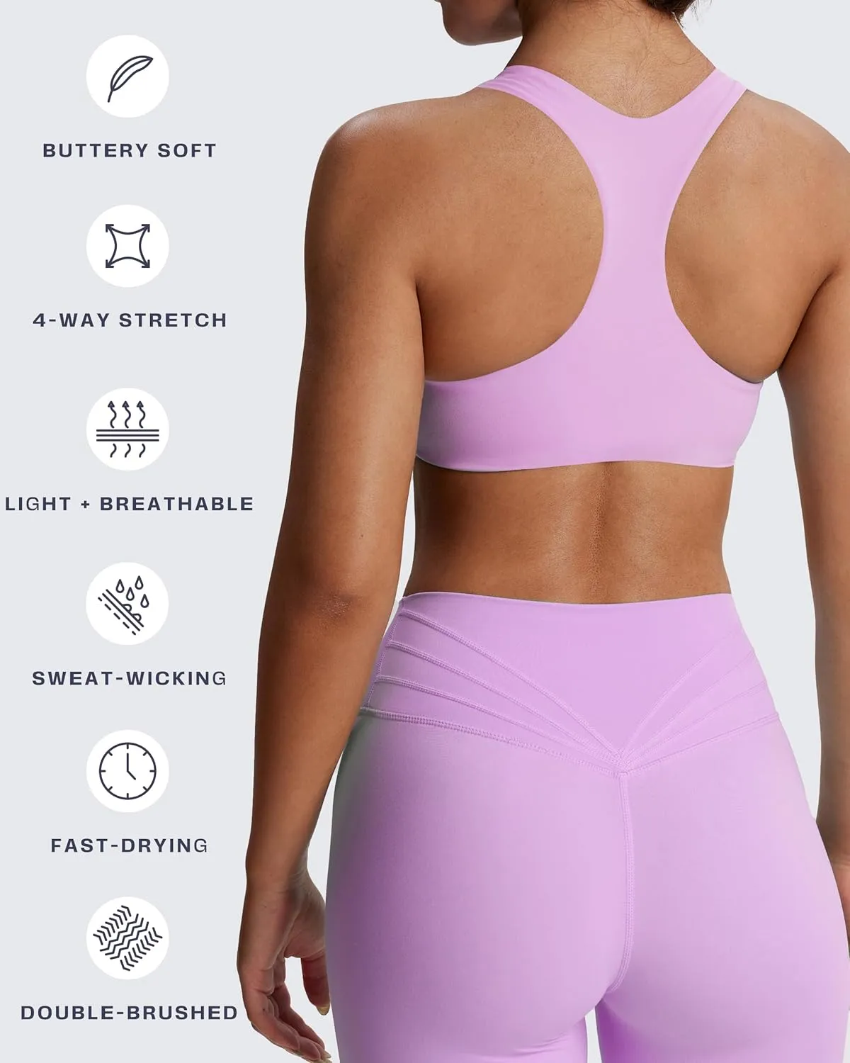 Aoxjox Women's Workout Sports Bras Fitness Backless Padded Define Sculpt Racerback Bra Yoga Crop Tank Top