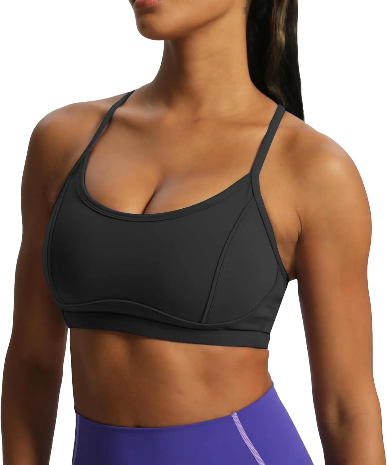 Aoxjox Women's Workout Sports Bras Fitness Backless Padded Training Gym Lexi Lined Bra Yoga Crop Tank Top