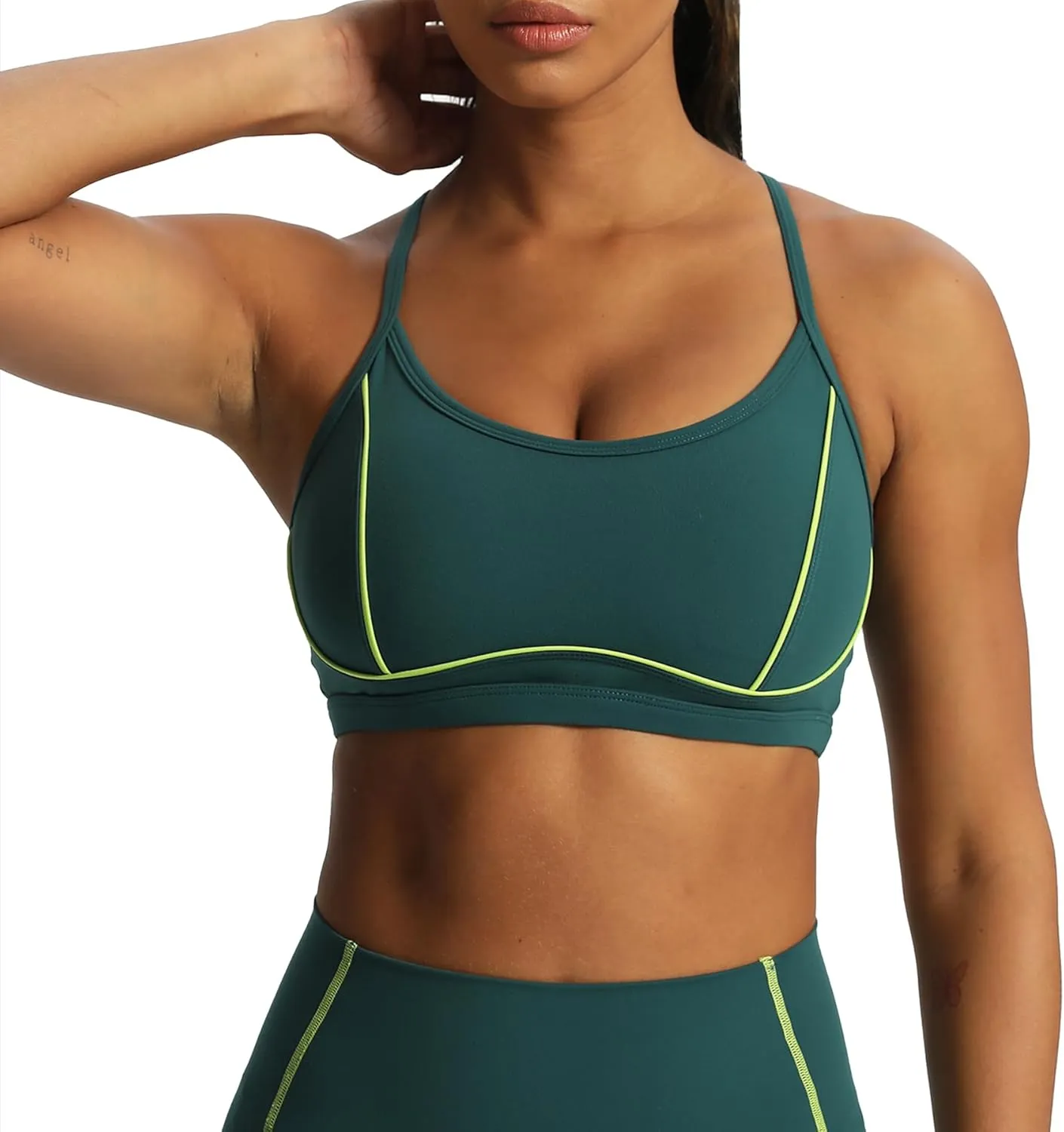 Aoxjox Women's Workout Sports Bras Fitness Backless Padded Training Gym Lexi Lined Bra Yoga Crop Tank Top