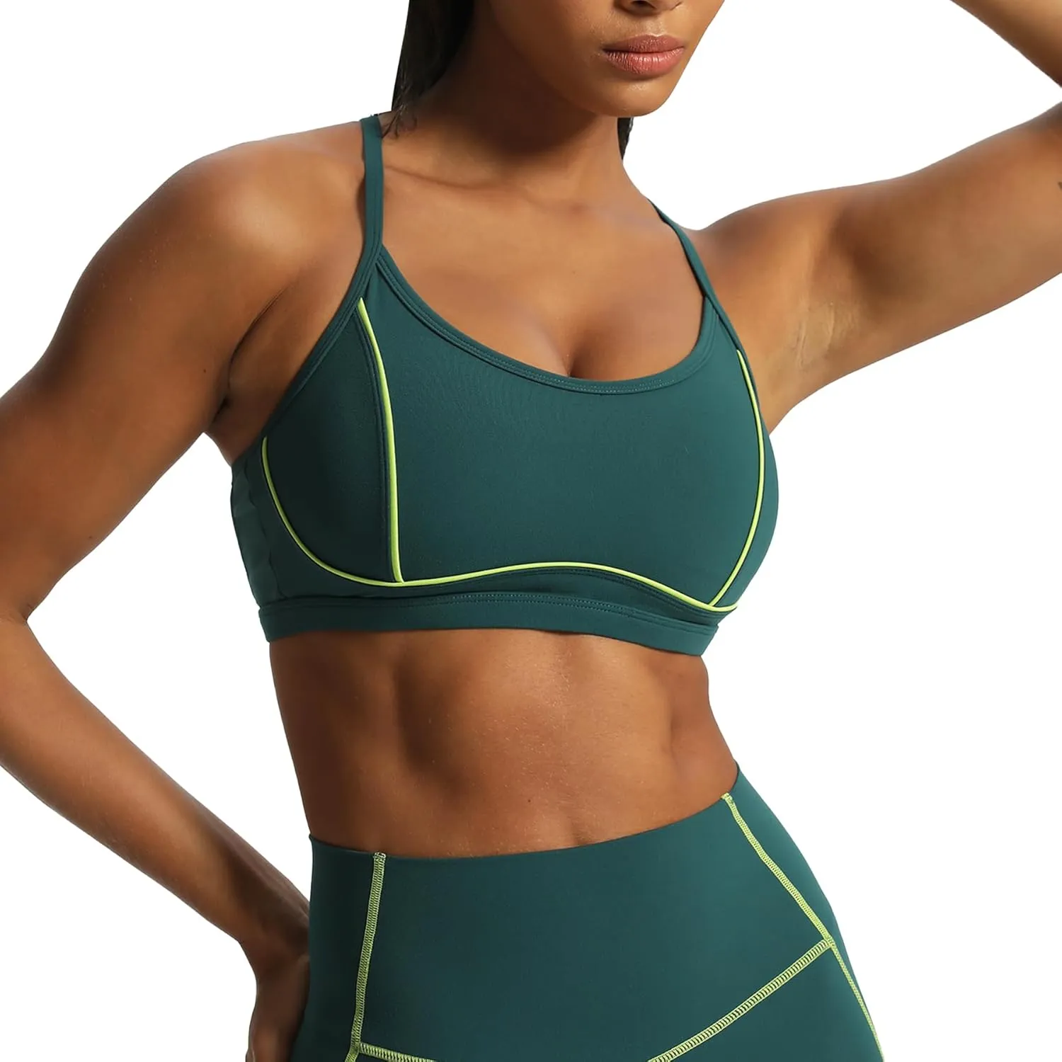 Aoxjox Women's Workout Sports Bras Fitness Backless Padded Training Gym Lexi Lined Bra Yoga Crop Tank Top