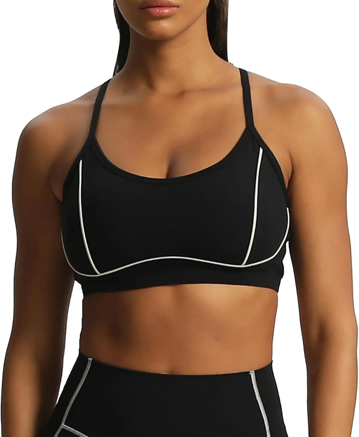 Aoxjox Women's Workout Sports Bras Fitness Backless Padded Training Gym Lexi Lined Bra Yoga Crop Tank Top