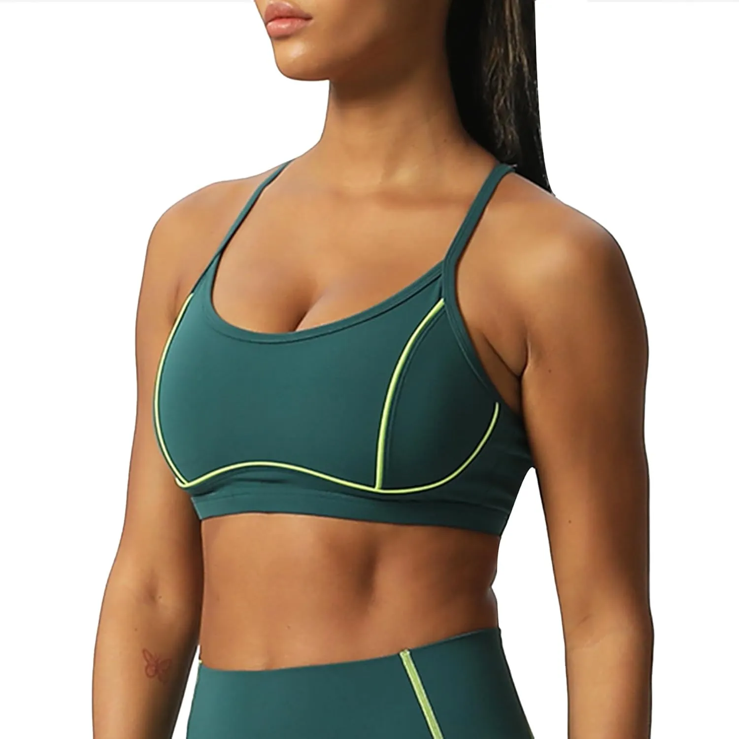 Aoxjox Women's Workout Sports Bras Fitness Backless Padded Training Gym Lexi Lined Bra Yoga Crop Tank Top