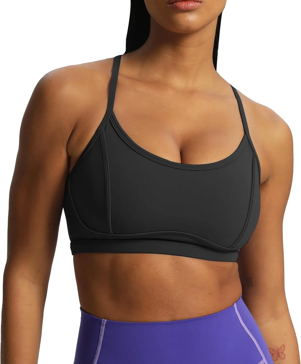 Aoxjox Women's Workout Sports Bras Fitness Backless Padded Training Gym Lexi Lined Bra Yoga Crop Tank Top