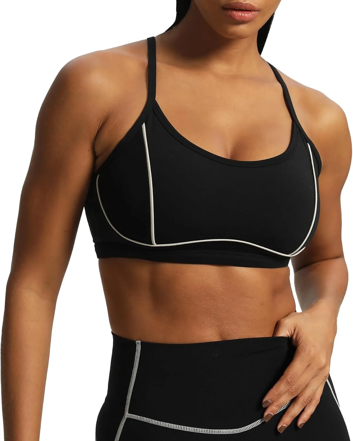 Aoxjox Women's Workout Sports Bras Fitness Backless Padded Training Gym Lexi Lined Bra Yoga Crop Tank Top