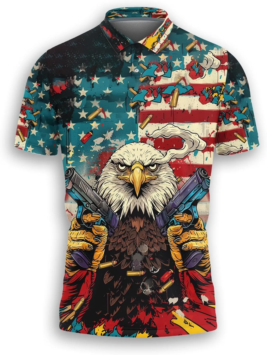 Aquila Polo Shirts for Men - Tigre Lover Stylish Mens Goft Shirt Casual Short Sleeve Button Down Outfit Set 53