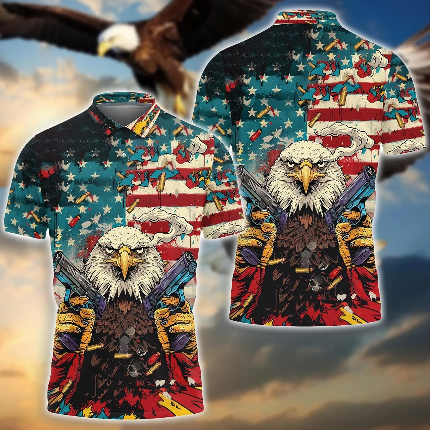 Aquila Polo Shirts for Men - Tigre Lover Stylish Mens Goft Shirt Casual Short Sleeve Button Down Outfit Set 53