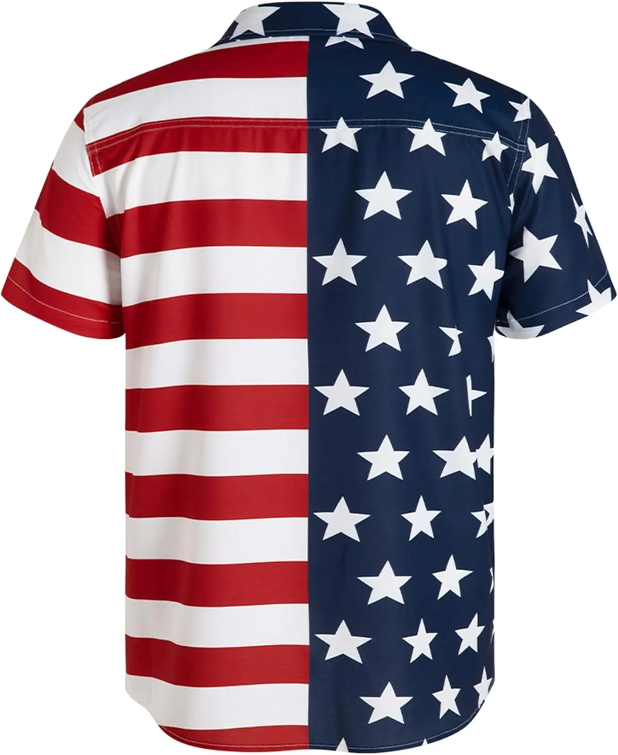 Arvilhill Men American Flag Button Shirt 4th of July Short Sleeve Shirts (S-3XL)