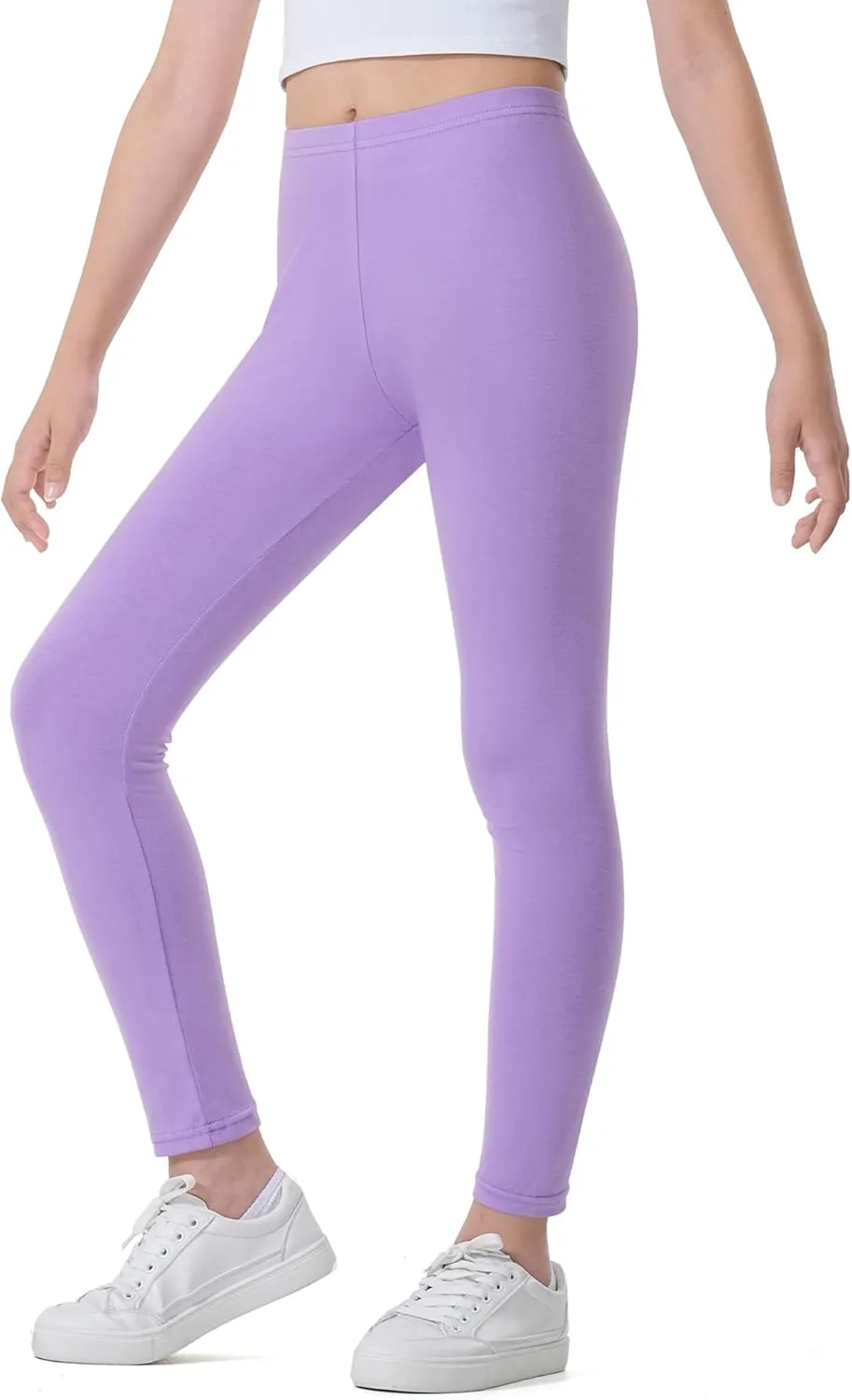 Auranso Kids Girls Leggings Full Length Cotton Tights Pants 4-14 Years