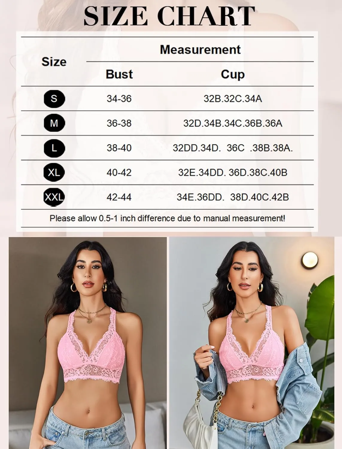 Avidlove Lace Bralettes for Women Wireless Unpadded Bras Racerback Camisole Tops Basic Cami Sexy Strappy Everyday Lingerie