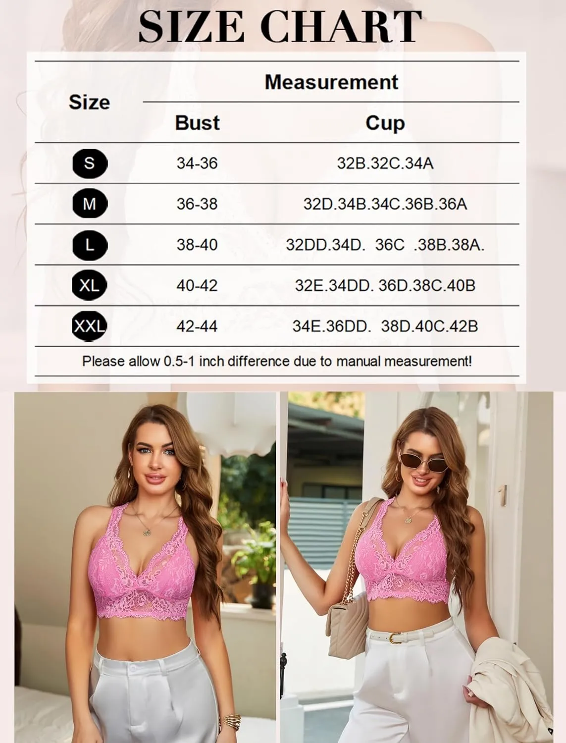 Avidlove Lace Bralettes for Women Wireless Unpadded Bras Racerback Camisole Tops Basic Cami Sexy Strappy Everyday Lingerie