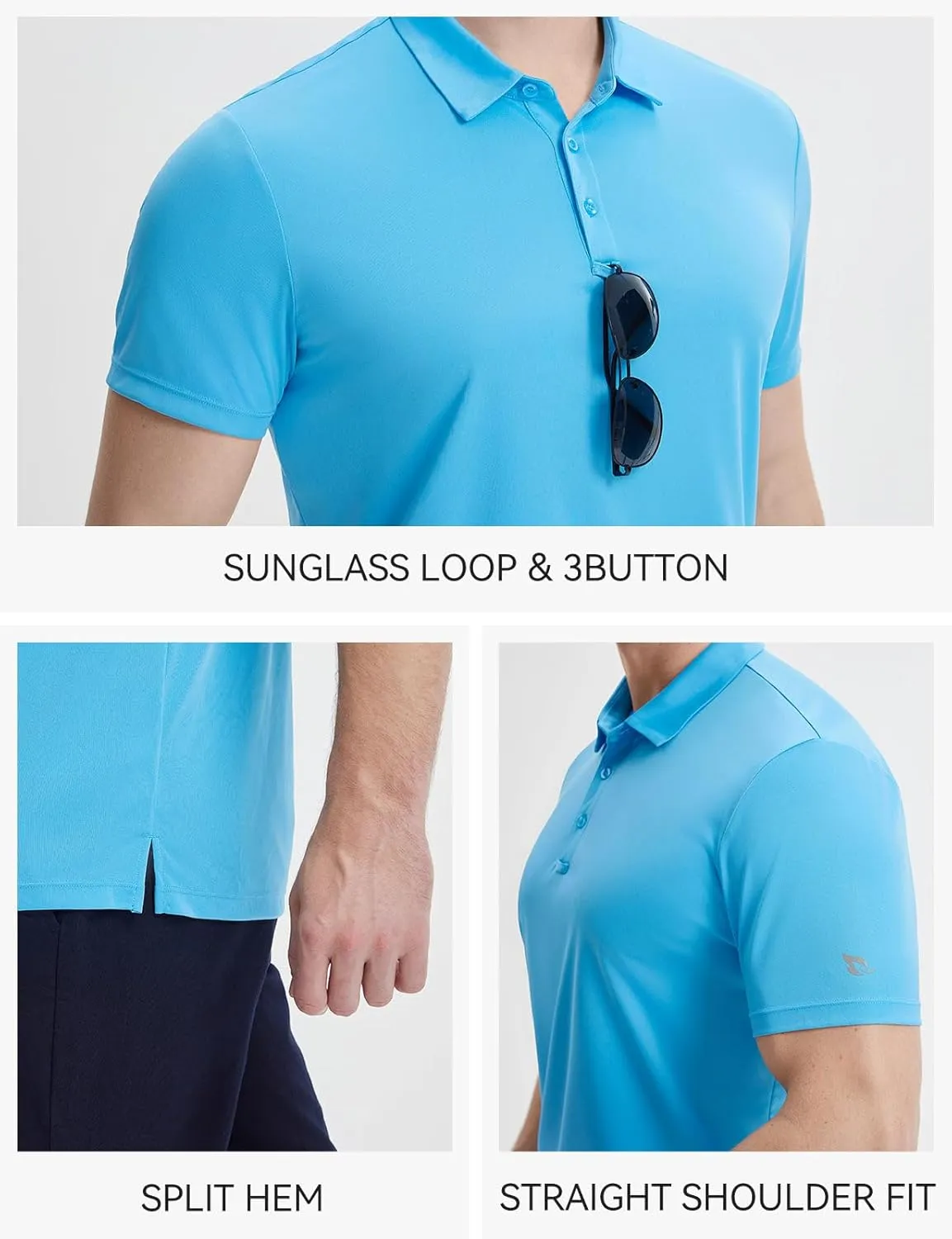 baleaf Men's Long Sleeve Golf Shirt Collared Shirts Polo UPF 50  Lightweight Quick Dry Work Casual Outdoor
