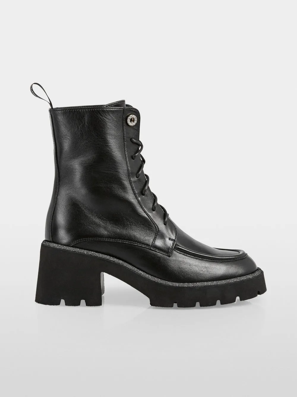 black Lace-up boot