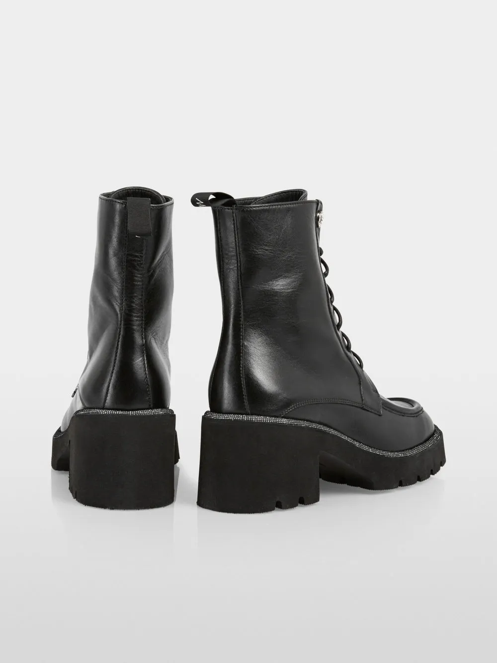 black Lace-up boot