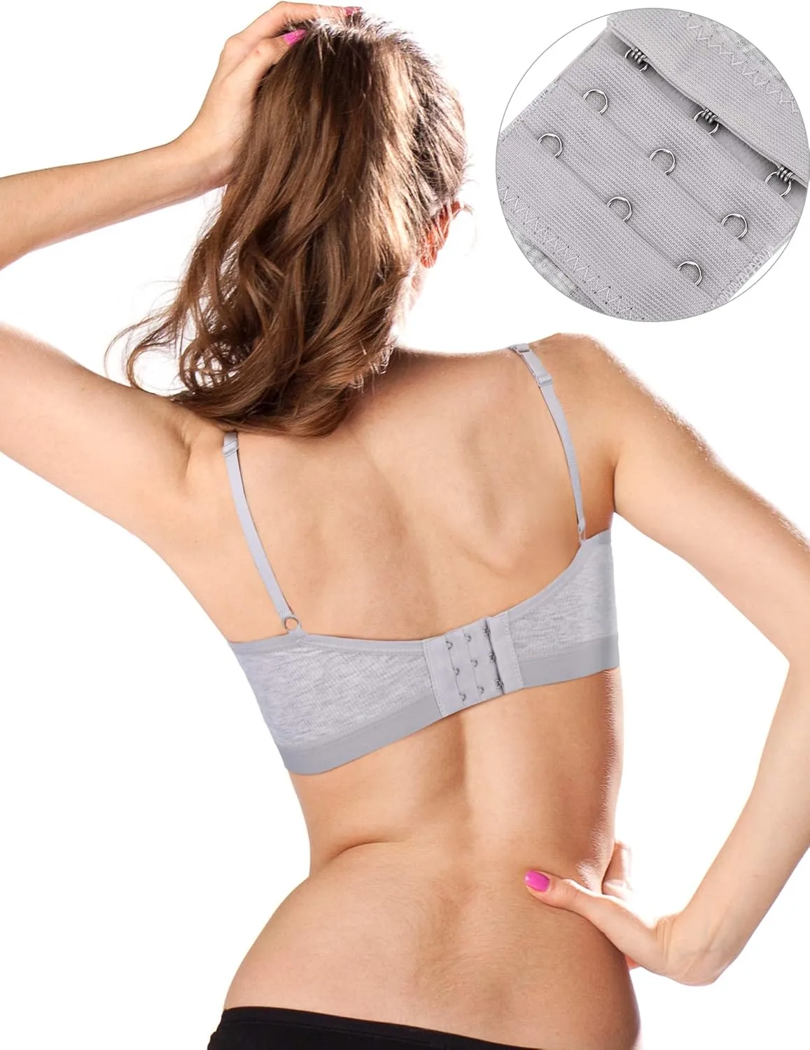 Boao 3 Pieces Mini Camisole Bra Padded Brassiere Tank Top Brassiere Women Sports Bra with Straps