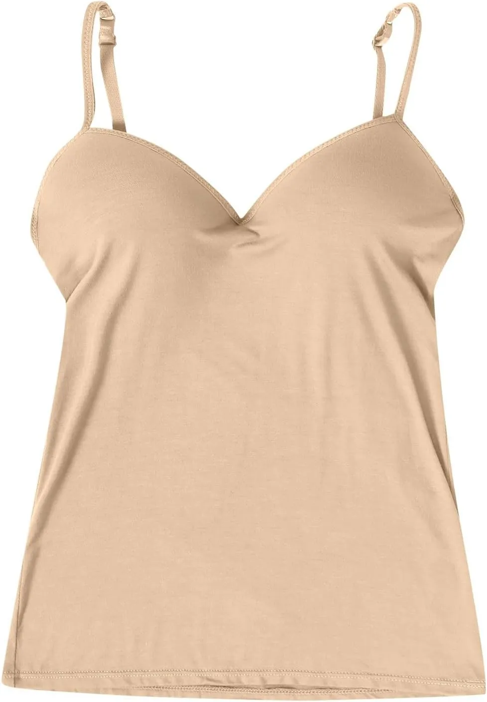 Camisole Tops for Women Built in Bra No Underwire Spaghetti Strap Cami Tank Cotton Undershirts Yoga Workout Sportwear