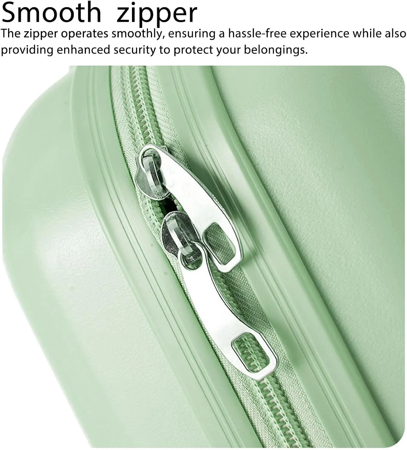 Carry On Luggage, Lightweight Travel Cosmetic Case 14 Inch Large Capacity Anti Scratch for Train (Matcha Green)