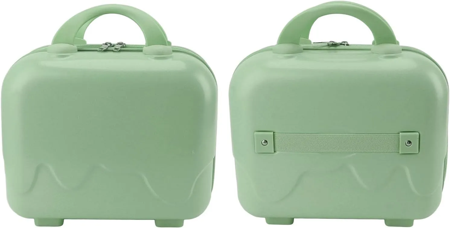 Carry On Luggage, Lightweight Travel Cosmetic Case 14 Inch Large Capacity Anti Scratch for Train (Matcha Green)