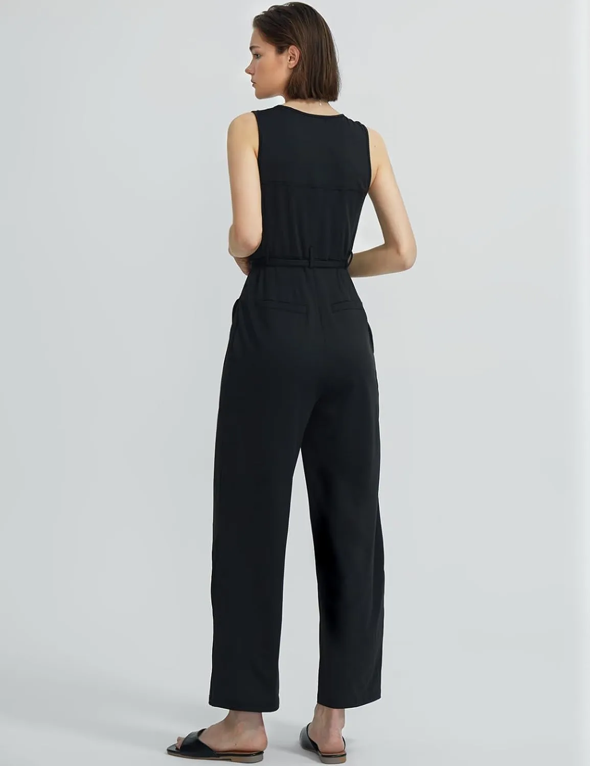 CHERFLY Jumpsuits for Women Dressy Summer Formal Outfits Zipper Up Overalls 2025