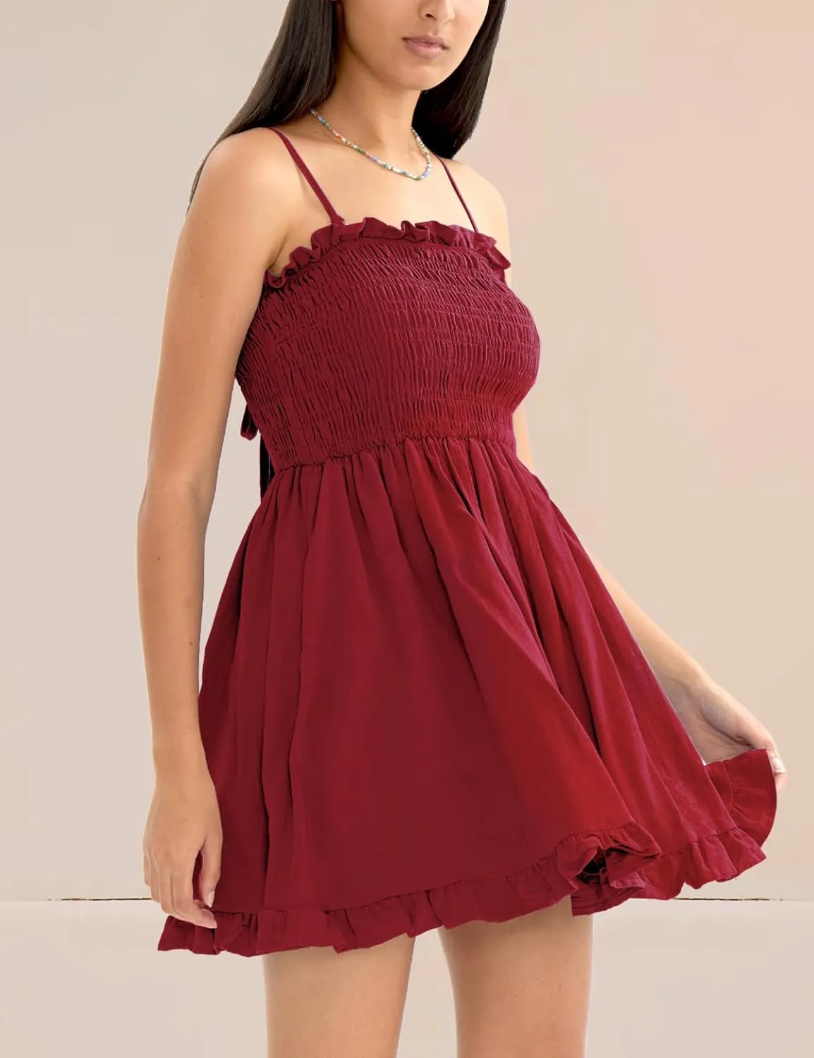 CHERFLY Women's Summer Dress Mini Dress Short DressesSwing Sundresses