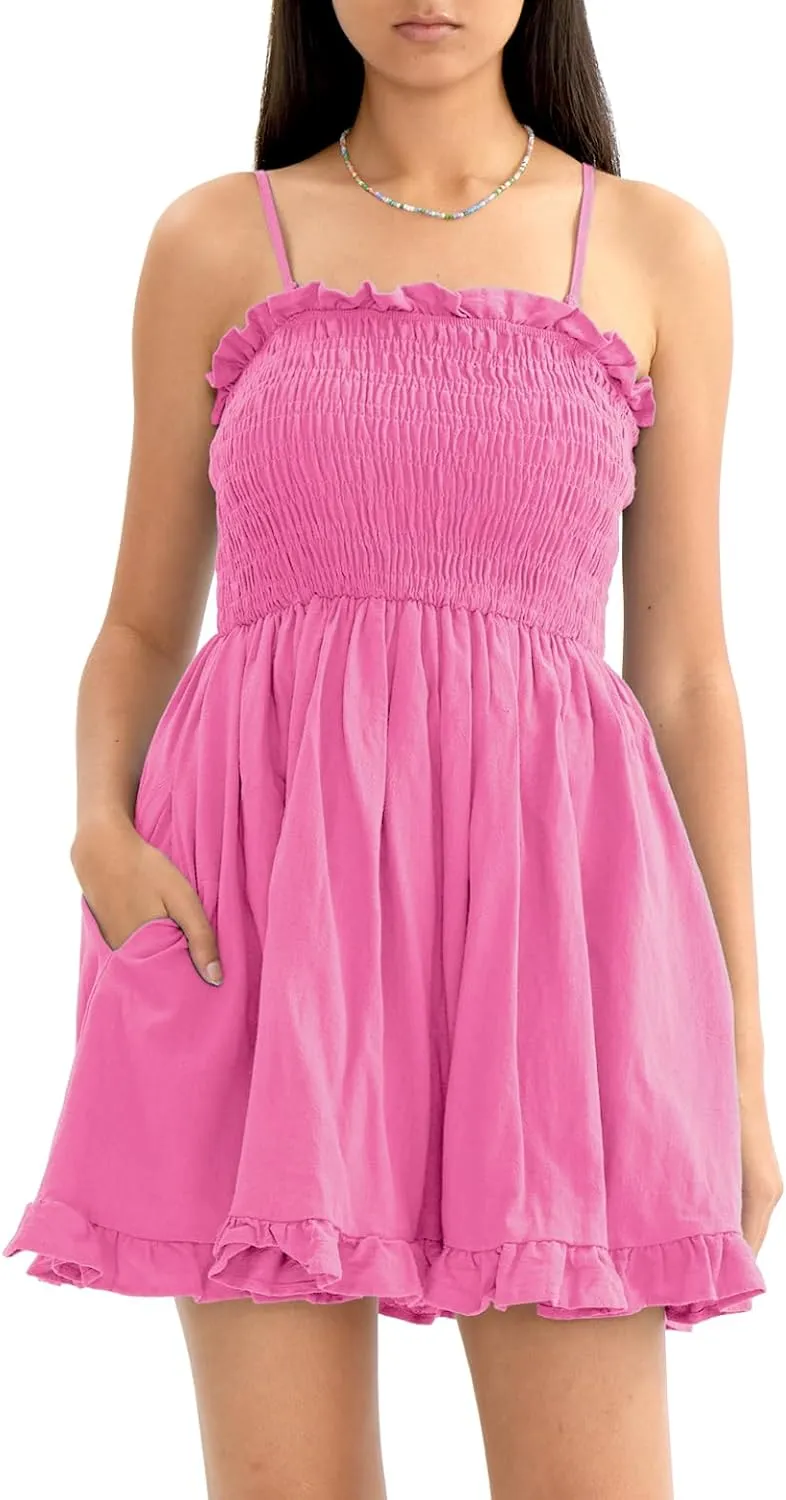 CHERFLY Women's Summer Dress Mini Dress Short DressesSwing Sundresses