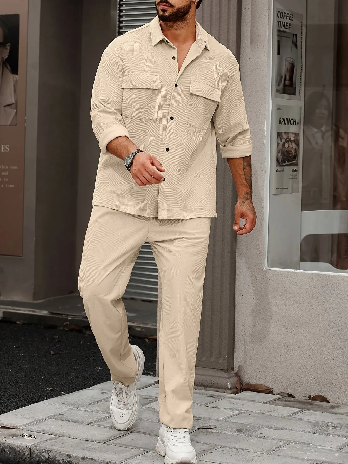 CLARIX | Casual Summer Outfit with Notch-Collar Shirt and Trousers