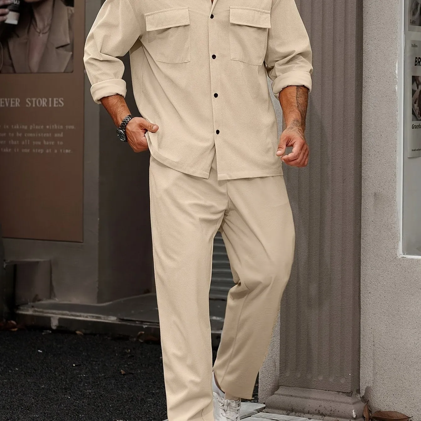 CLARIX | Casual Summer Outfit with Notch-Collar Shirt and Trousers