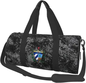 Coat of arms of Cuba Convertible Garment Bag with Shoulder Strap, Carry on Garment Duffel Bag for Men Women - Rolling Foldable for Travel Luggage Bags (Black)