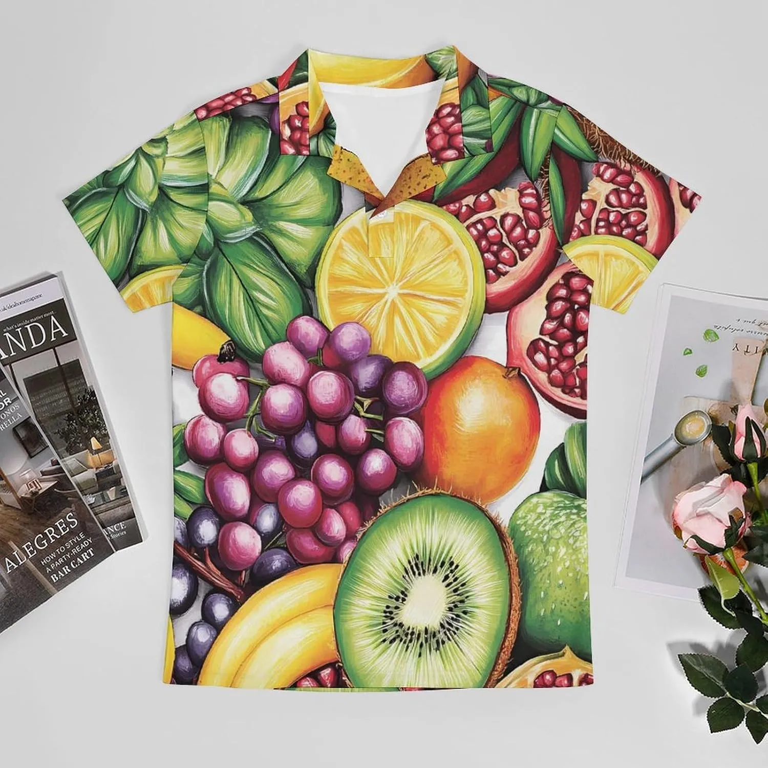 Colorful Fruits Men's Polo-Shirt Regular-Fit Short Sleeve Sports Quick Dry Golf Tennis T-Shirt