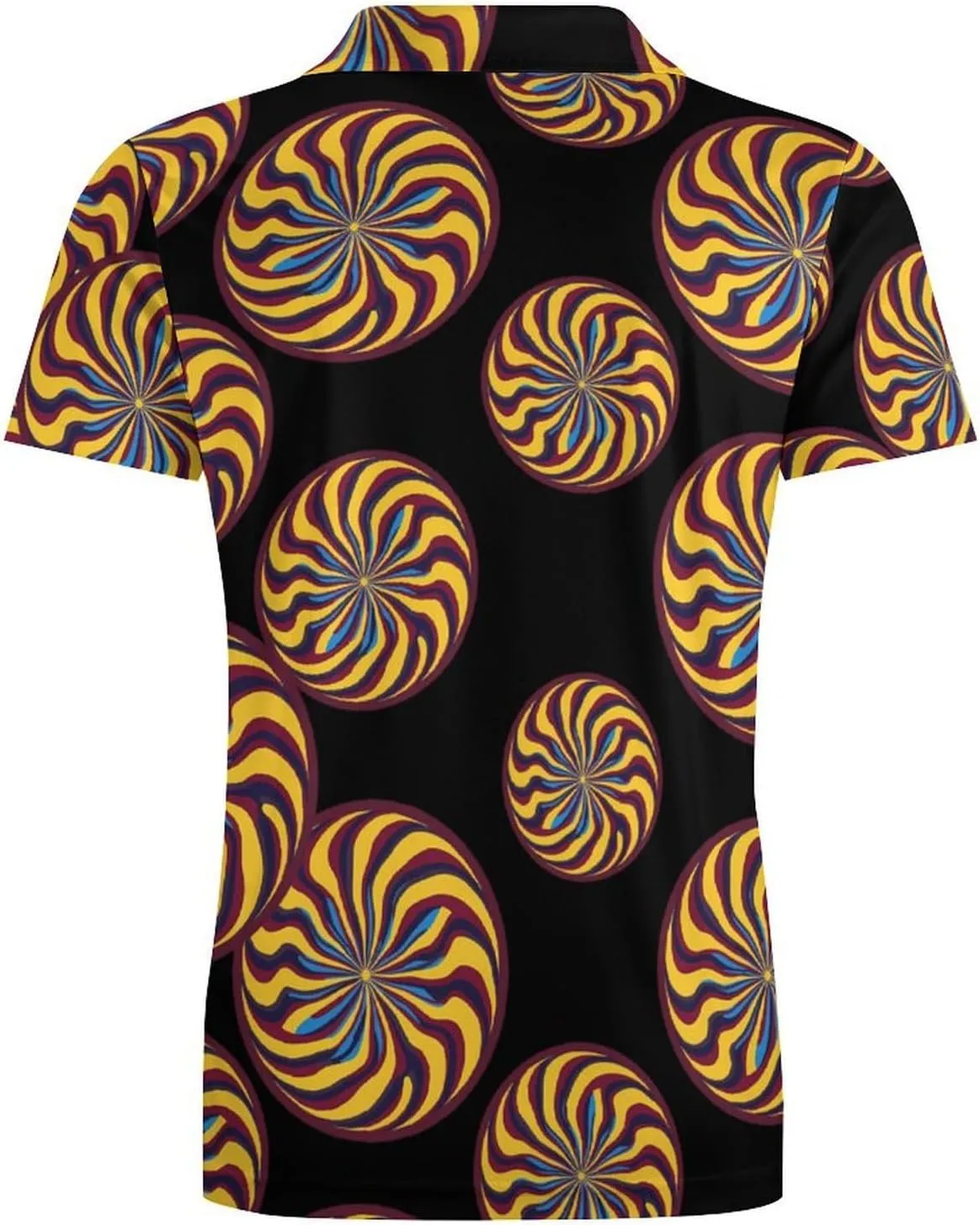 Colorful Spiral Pattern Men's Polo-Shirt Regular-Fit Short Sleeve Sports Quick Dry Golf Tennis T-Shirt