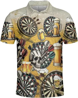 Darts Polo Shirts for Men - Darts Lover Stylish Mens Goft Shirt Casual Short Sleeve Button Down Outfit Set 34