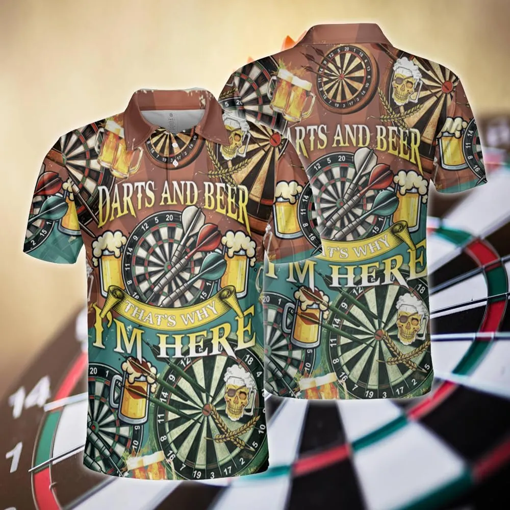 Darts Polo Shirts for Men - Darts Lover Stylish Mens Goft Shirt Casual Short Sleeve Button Down Outfit Set 34