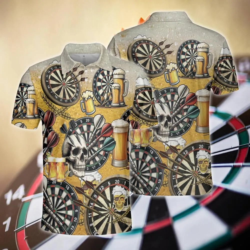 Darts Polo Shirts for Men - Darts Lover Stylish Mens Goft Shirt Casual Short Sleeve Button Down Outfit Set 34