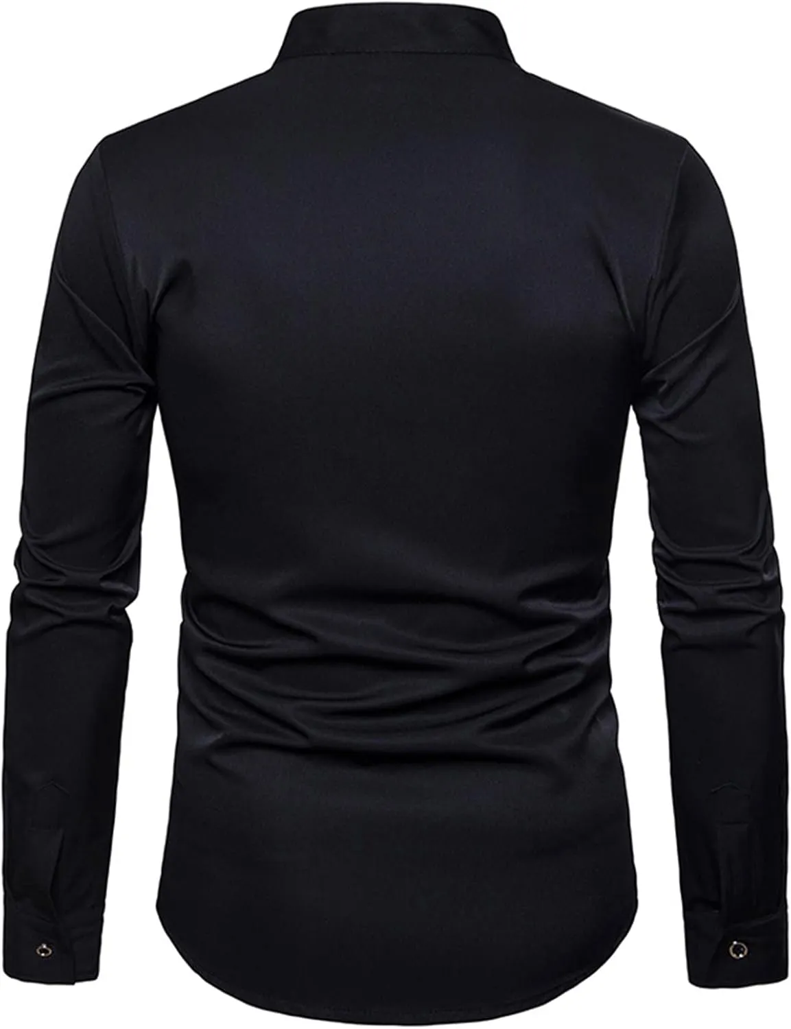 DGHM-JLMY Mens African Metallic Print Shirt Fashion Palace Embroidered Long Sleeve Shirt Slim Fit Dress Shirts