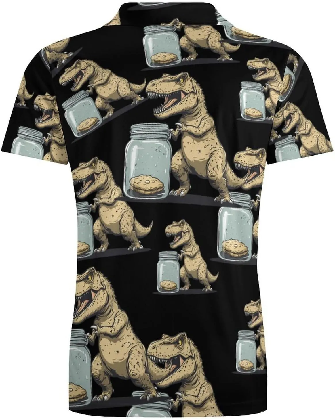 Dinosaur No Hands No Cook-ies Men's Polo-Shirt Regular-Fit Short Sleeve Sports Quick Dry Golf Tennis T-Shirt
